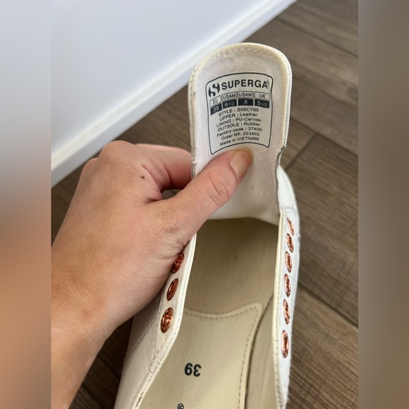 White rose gold superga platform sneakers size 8 - Picture 2 of 9